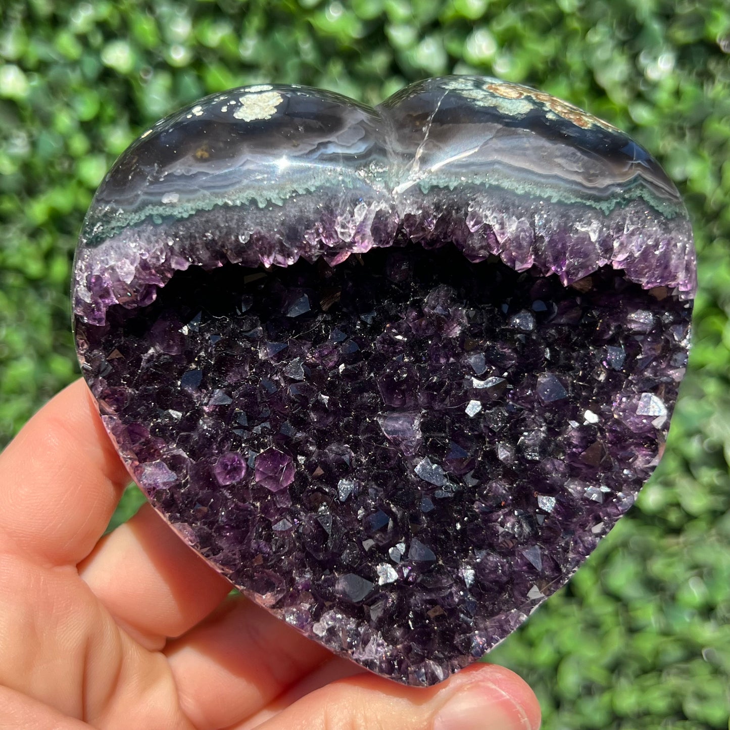 High Grade Amethyst Druzy Heart
