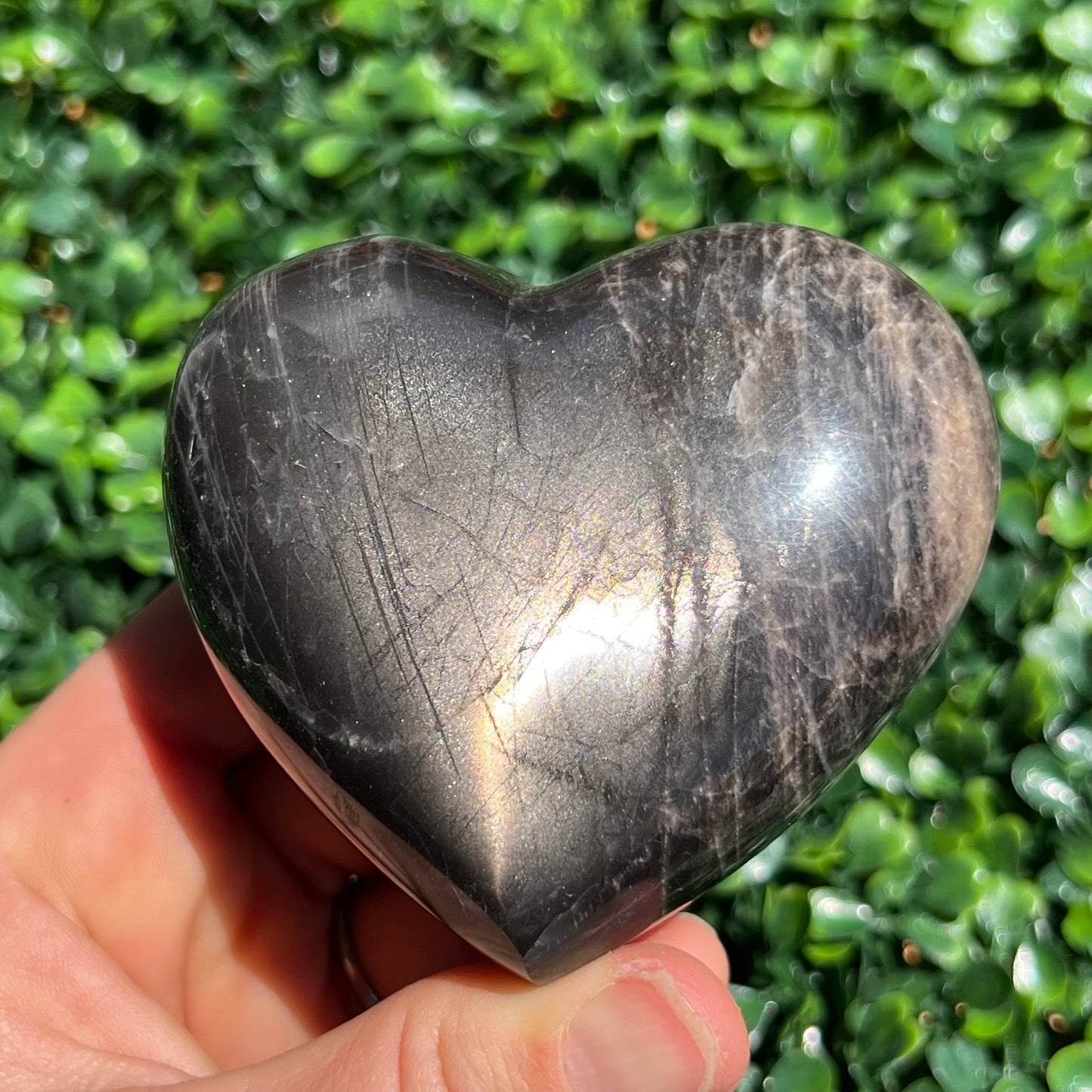 Black Moonstone Heart