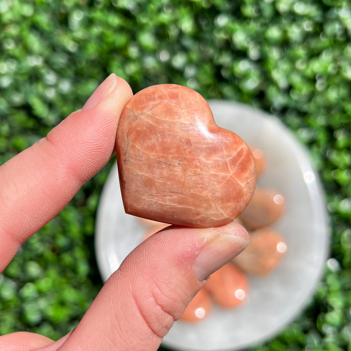 Peach Moonstone Heart’s Small