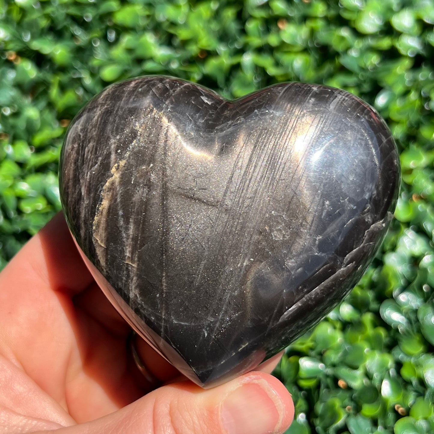 Black Moonstone Heart