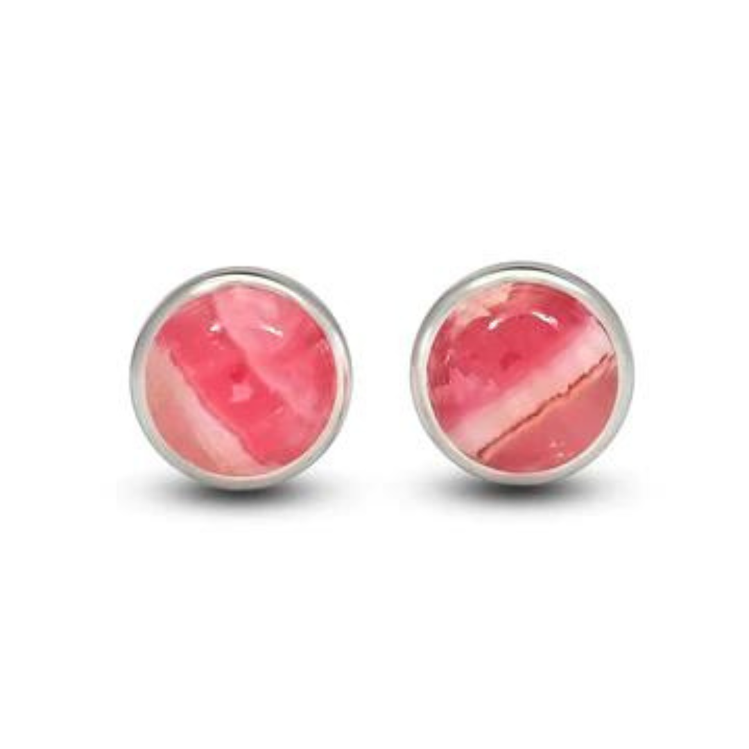 Rhodochrosite Stud Earrings
