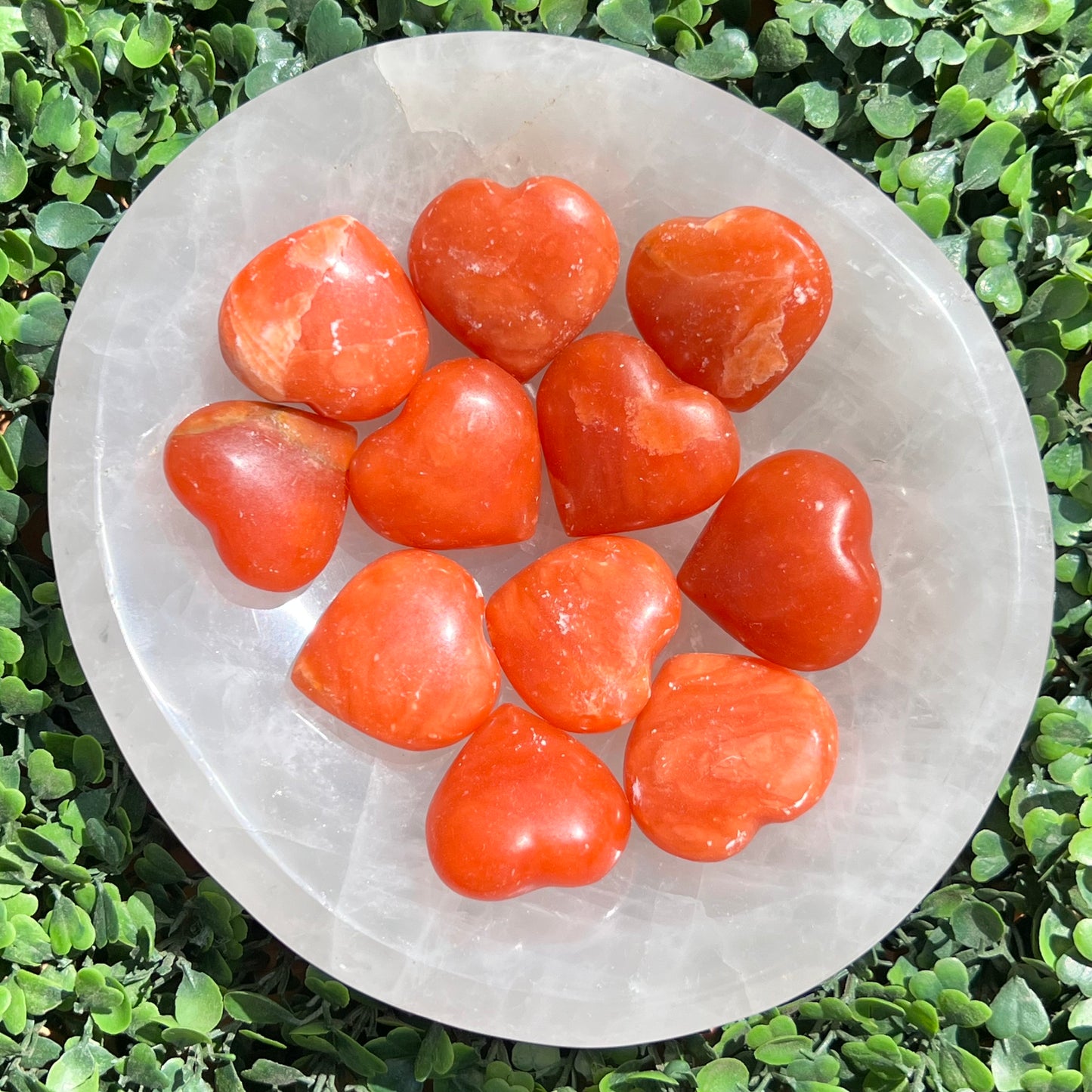 Tangerine Calcite Heart's Small