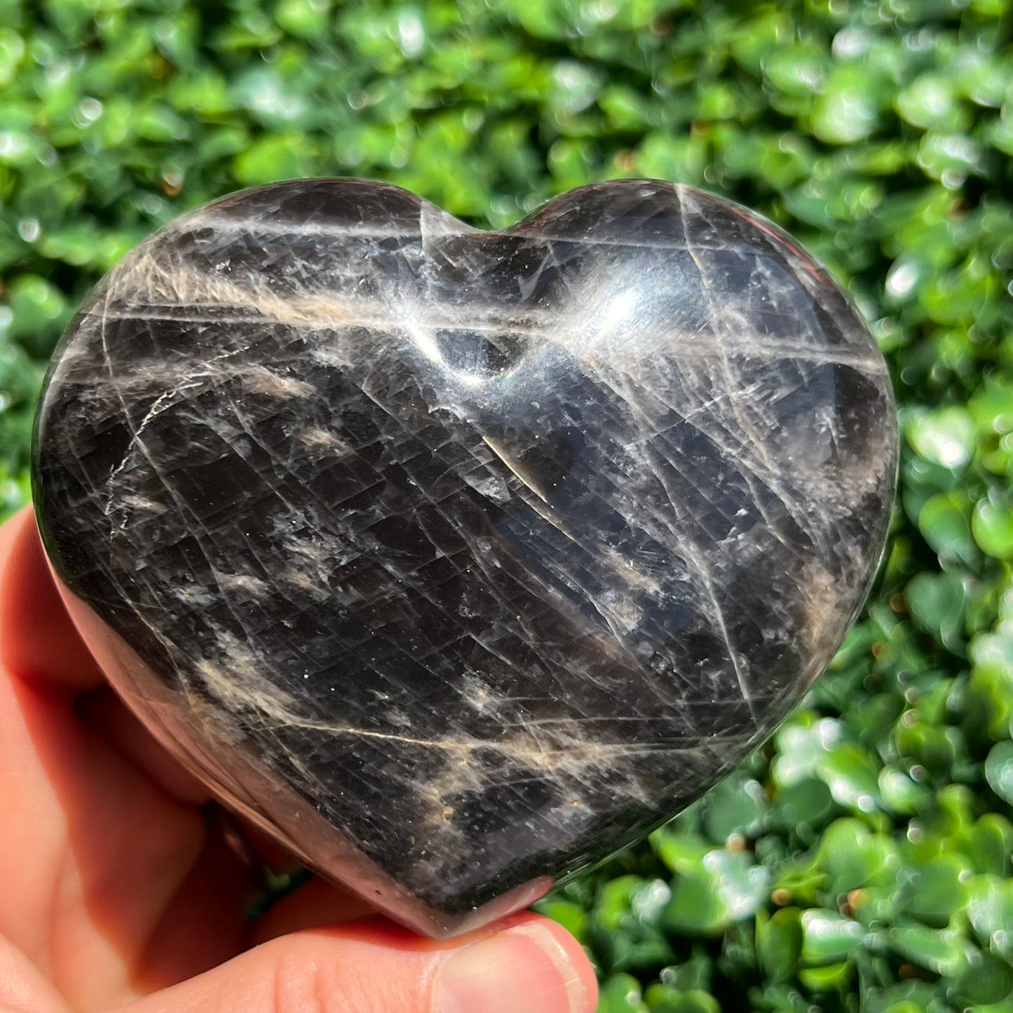 Black Moonstone Heart
