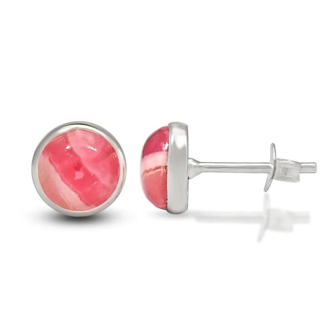 Rhodochrosite Stud Earrings
