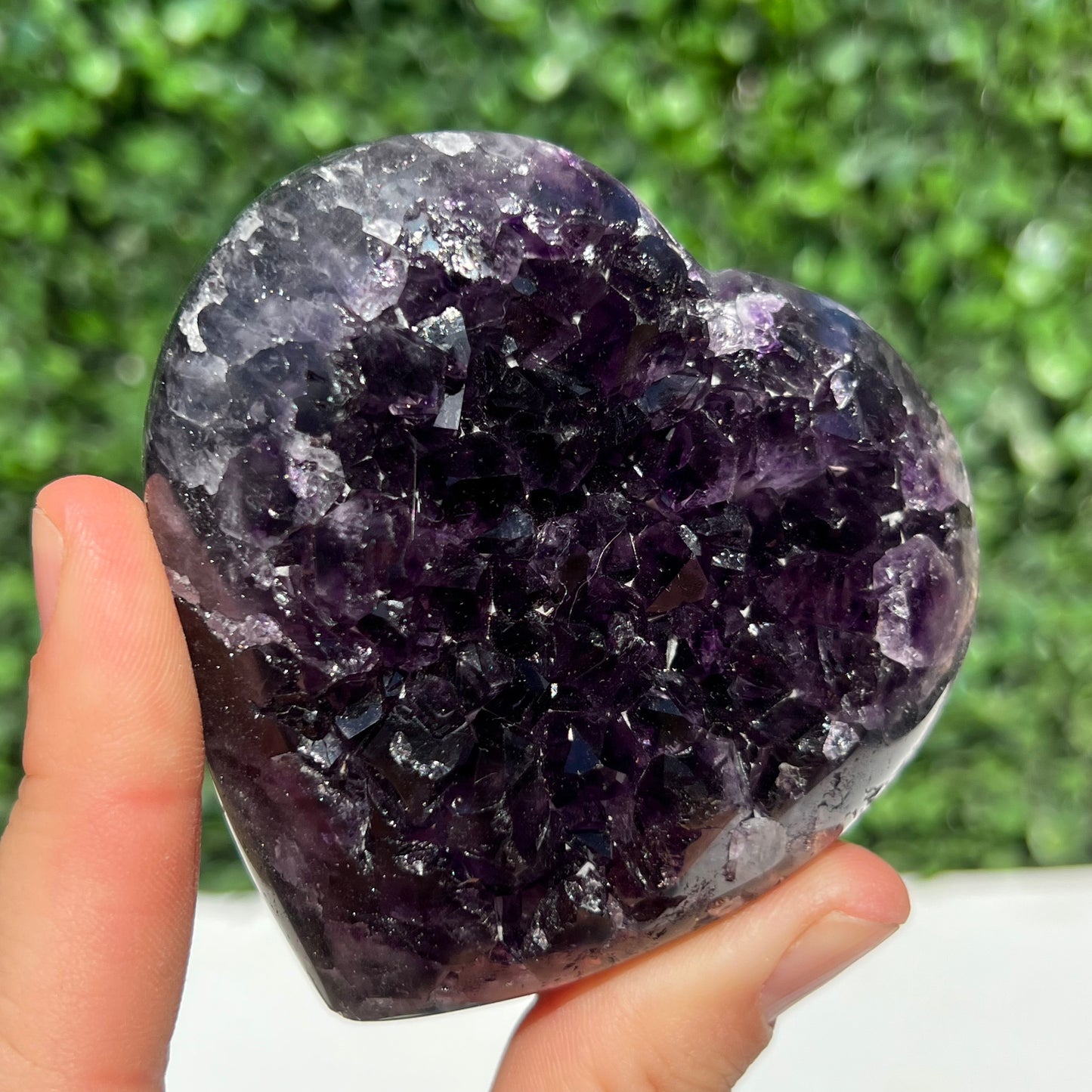 High Grade Amethyst Druzy Heart