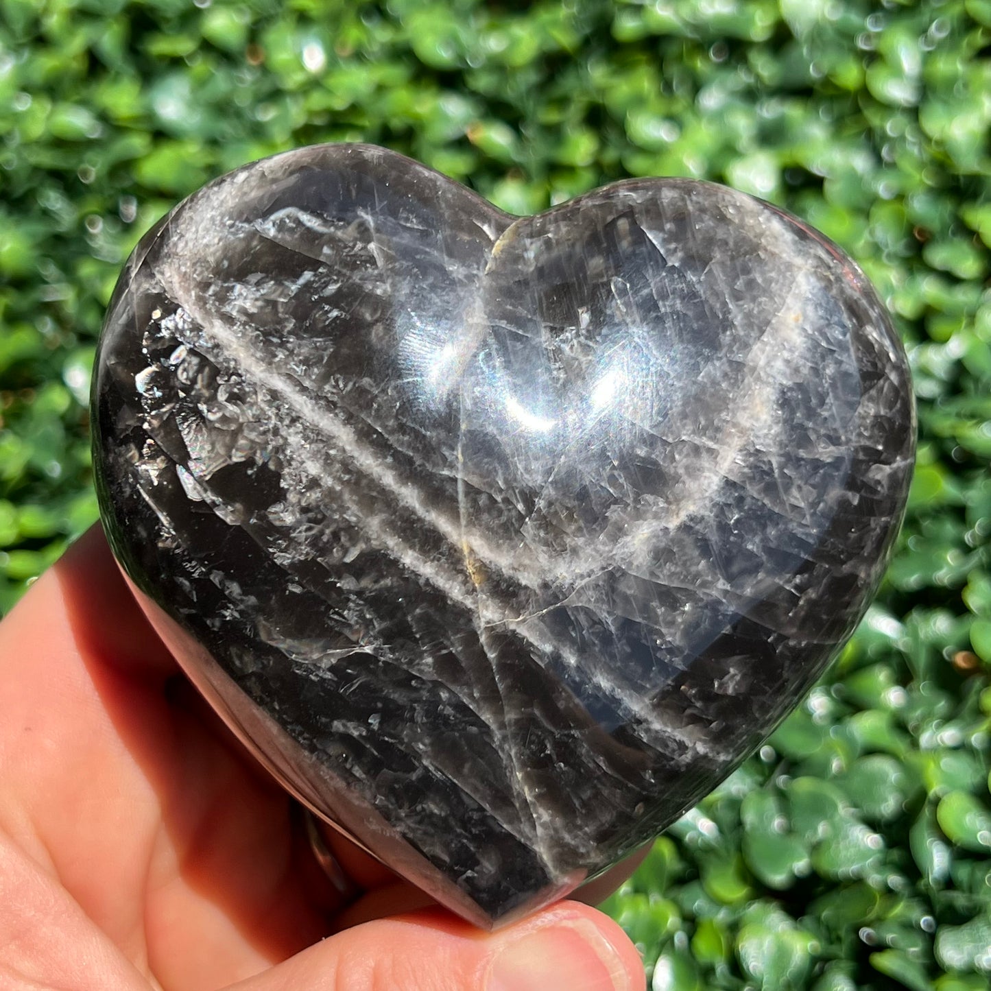 Black Moonstone Heart