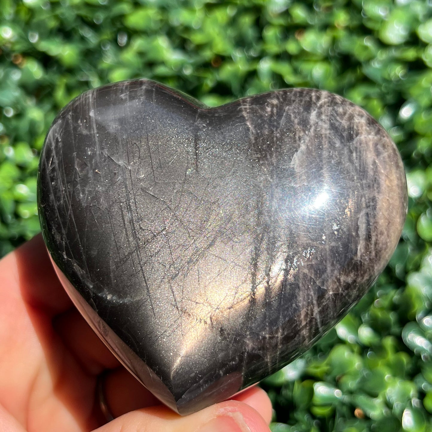 Black Moonstone Heart