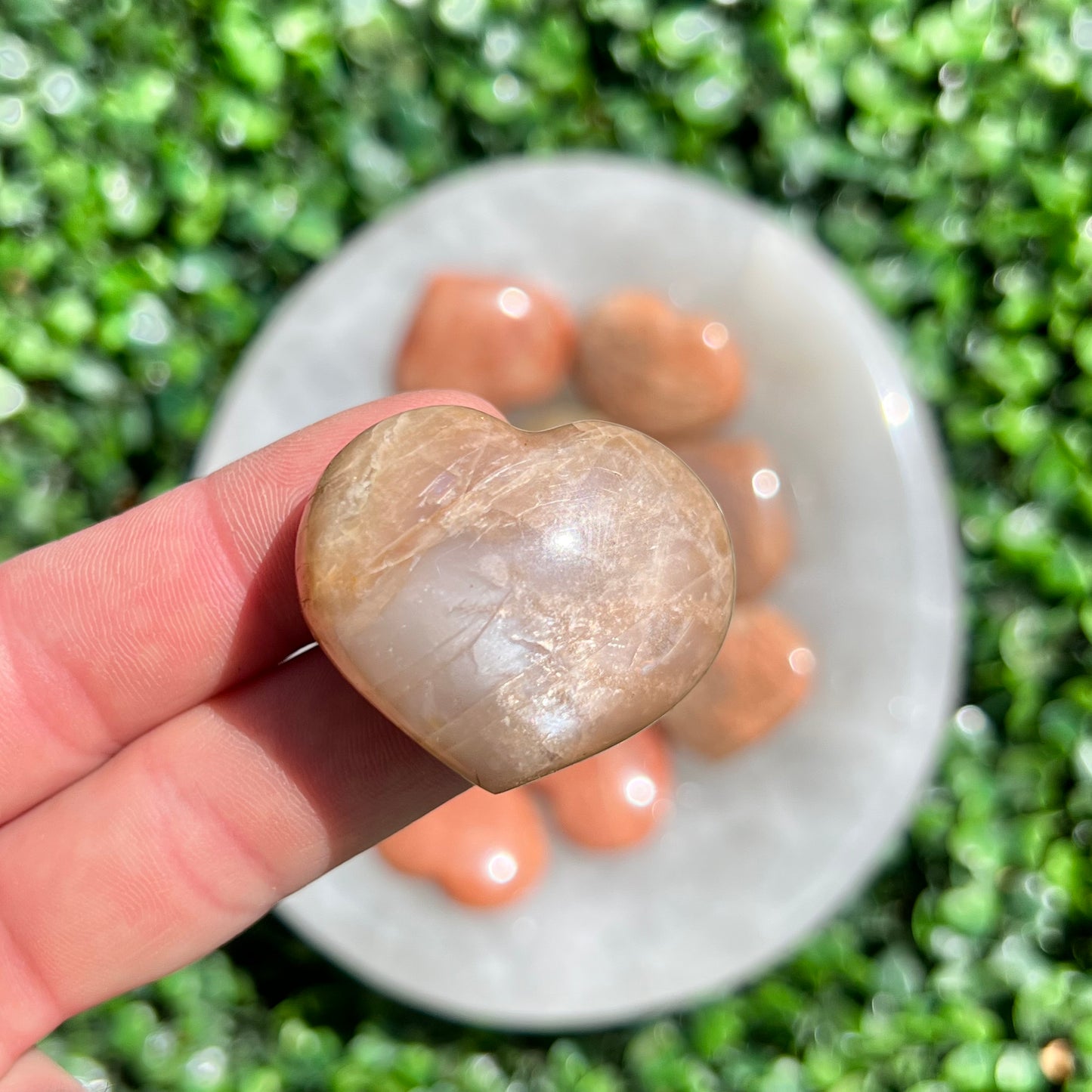 Peach Moonstone Heart’s Small