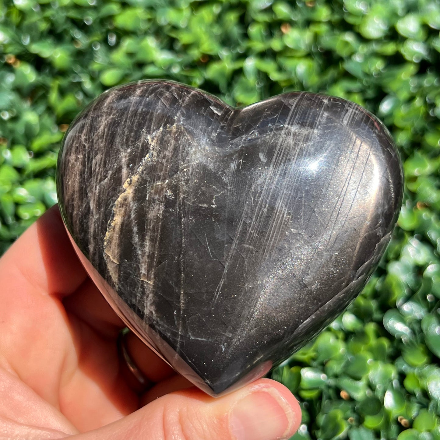 Black Moonstone Heart