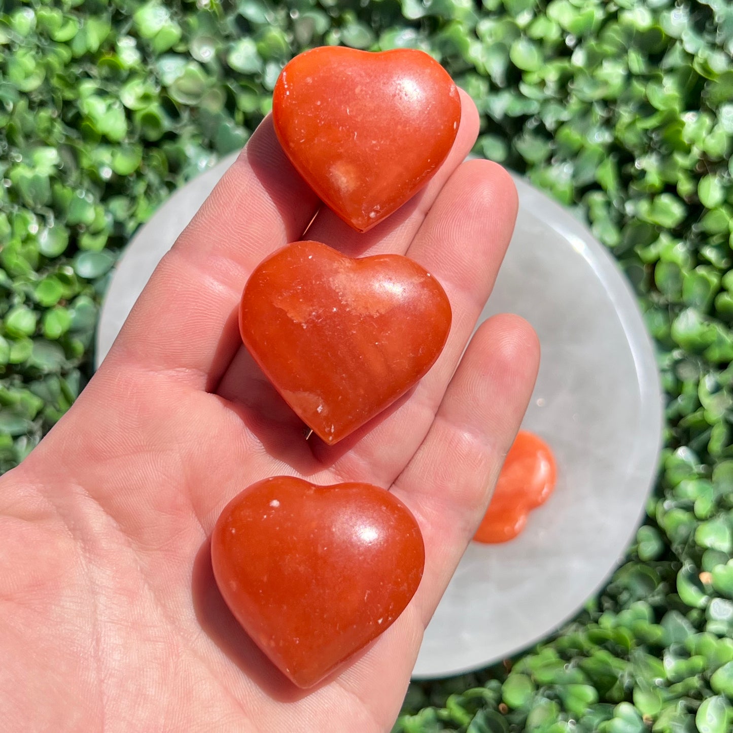 Tangerine Calcite Heart's Small
