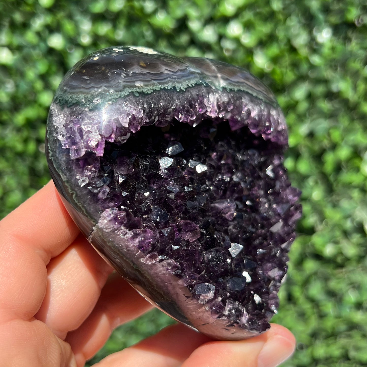 High Grade Amethyst Druzy Heart