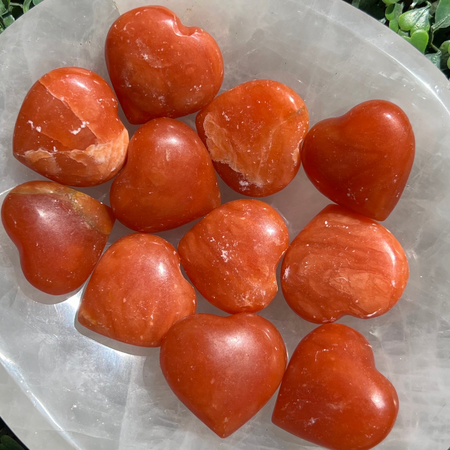Tangerine Calcite Heart's Small