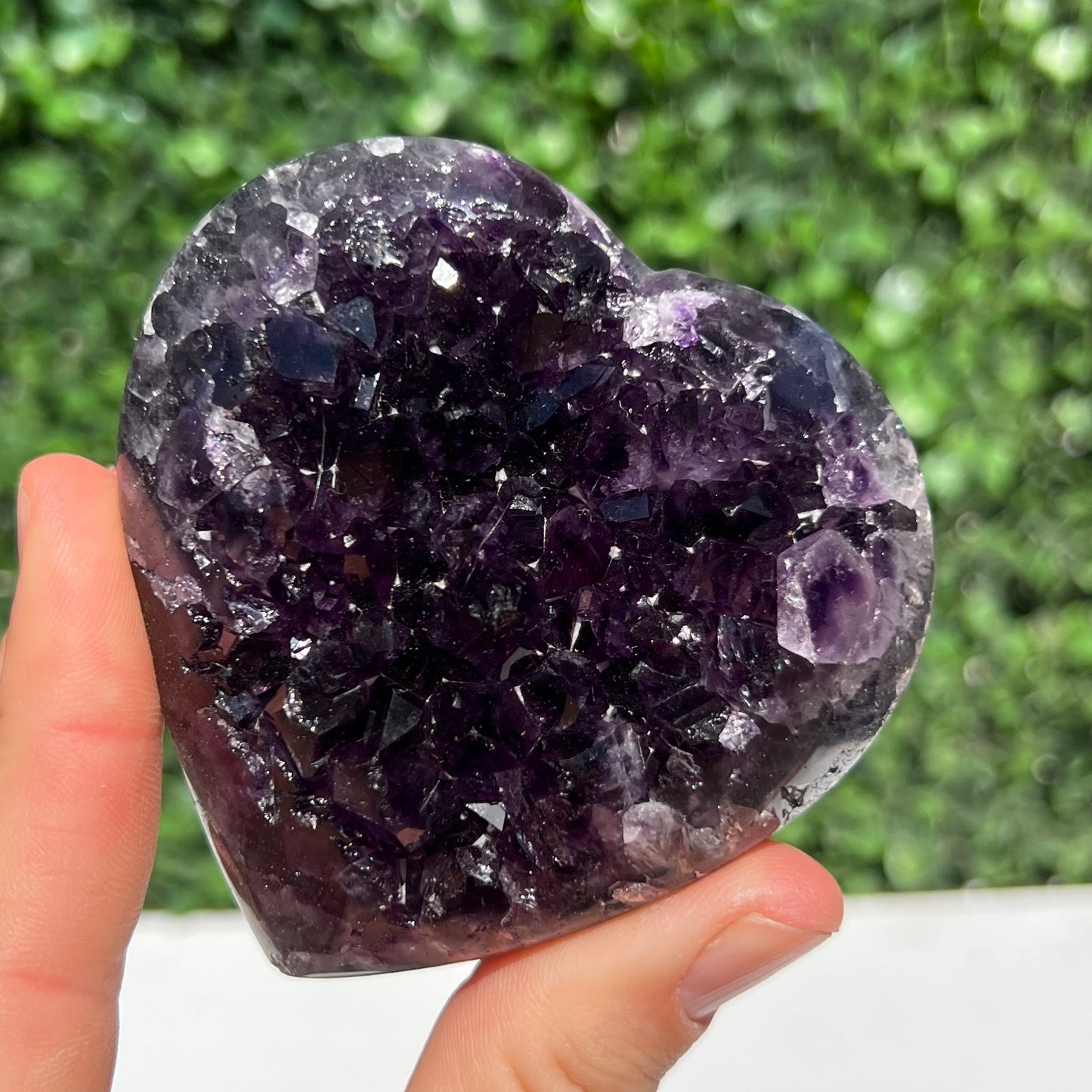 High Grade Amethyst Druzy Heart