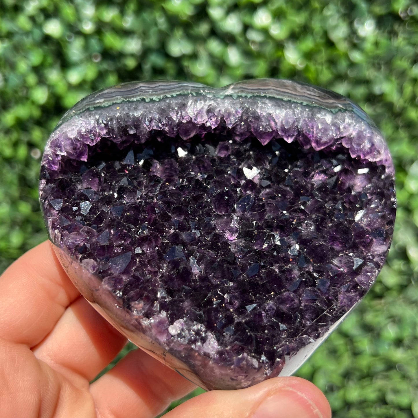High Grade Amethyst Druzy Heart