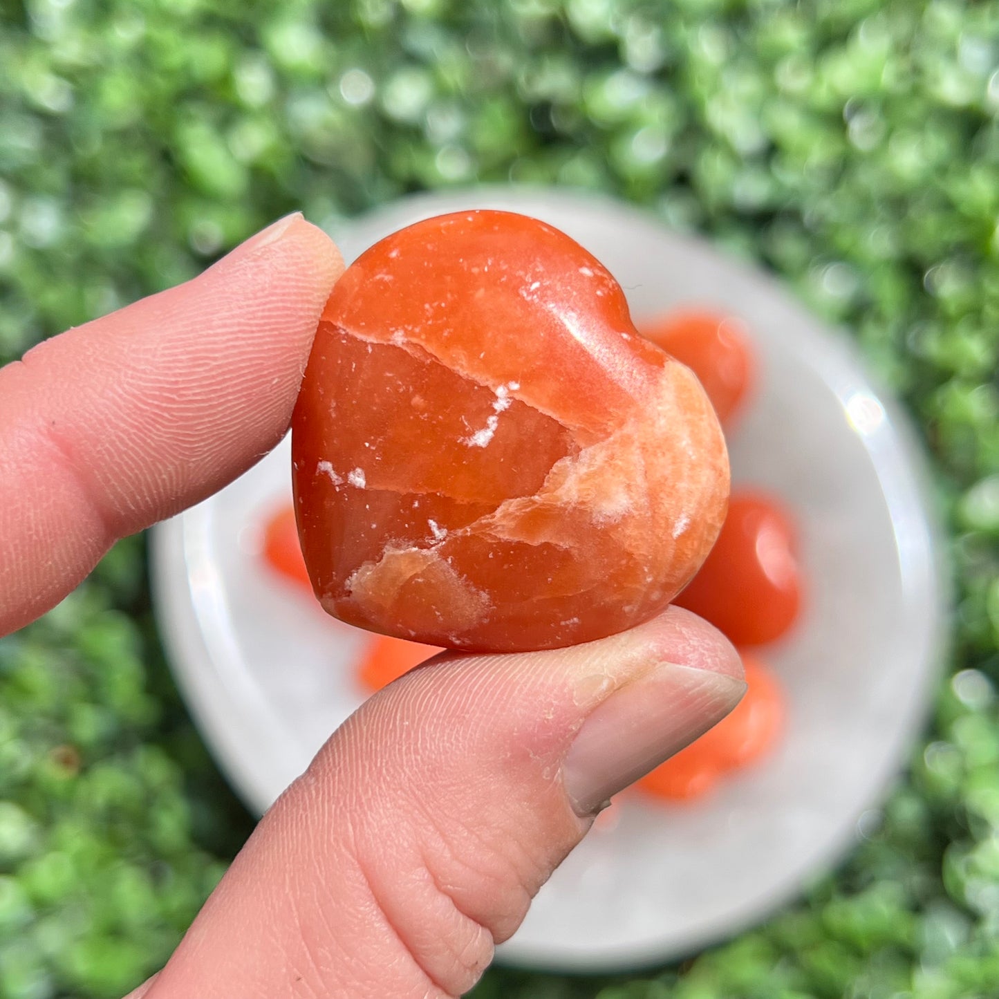 Tangerine Calcite Heart's Small