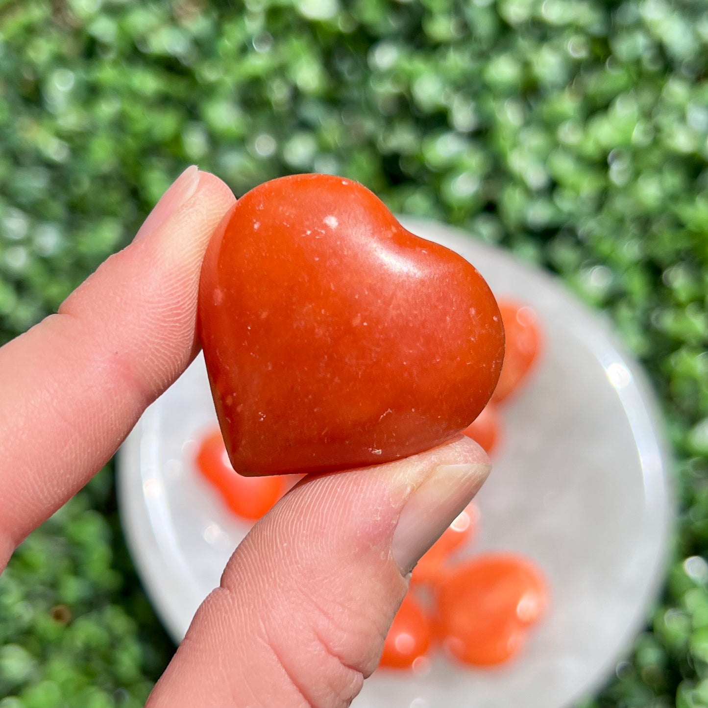 Tangerine Calcite Heart's Small