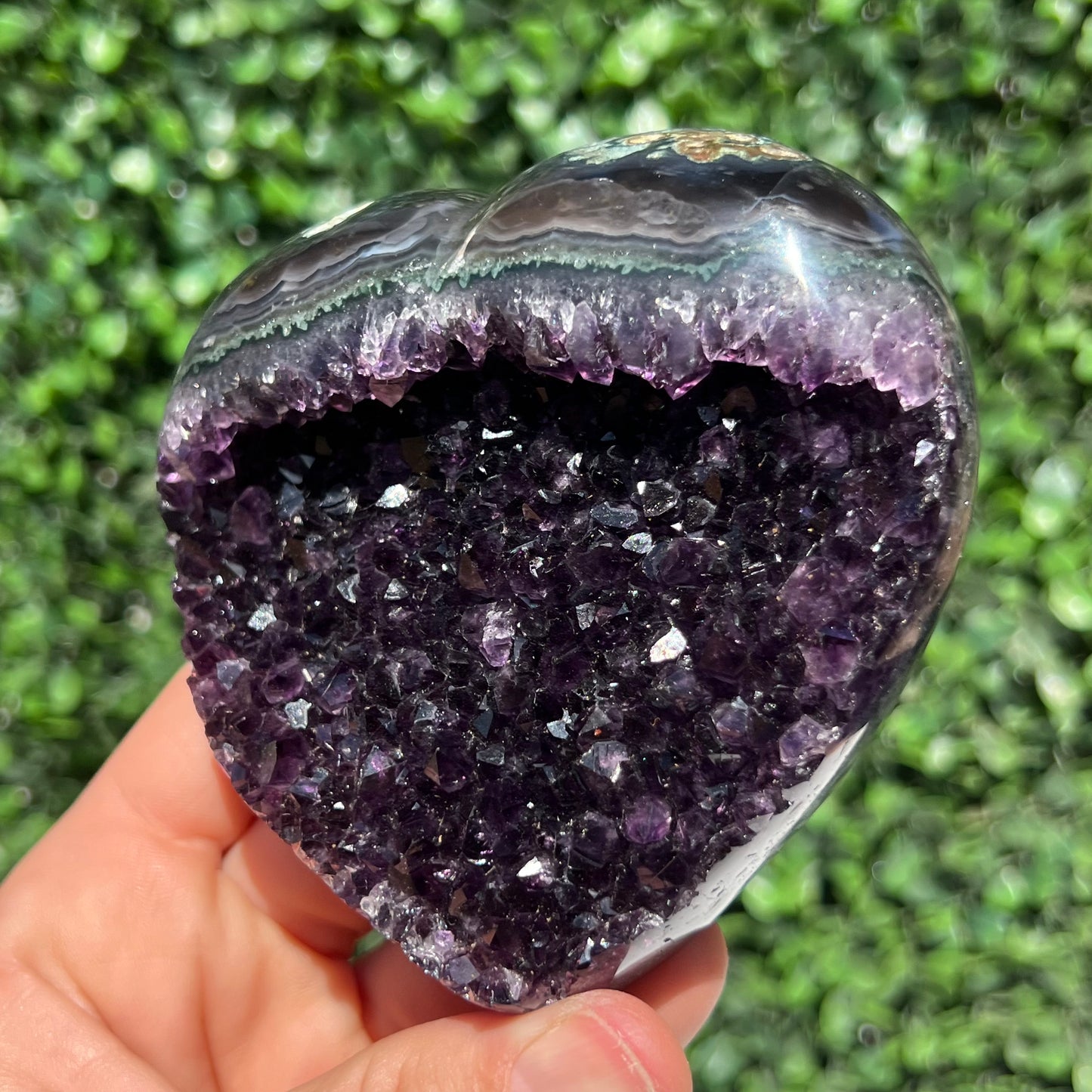 High Grade Amethyst Druzy Heart