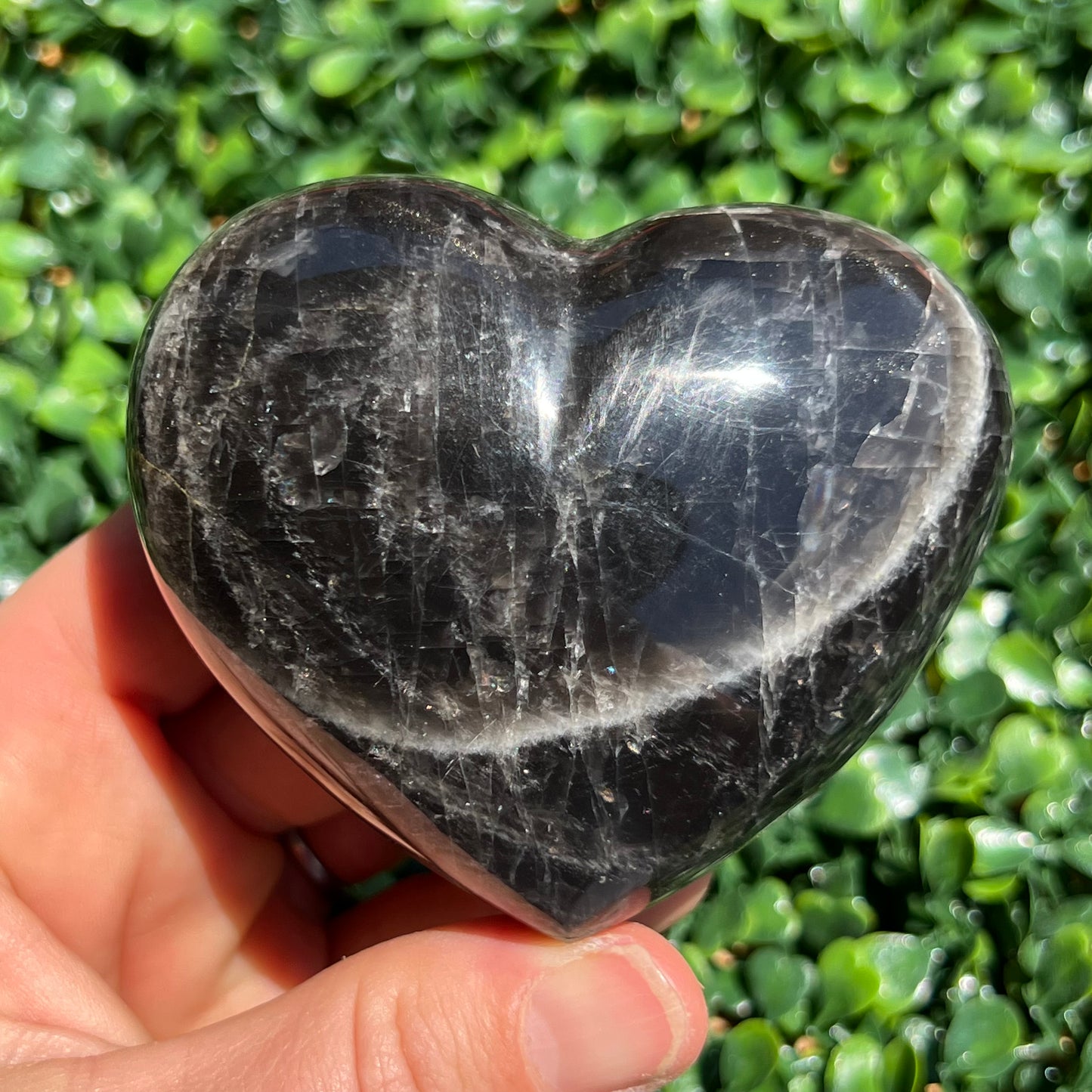 Black Moonstone Heart