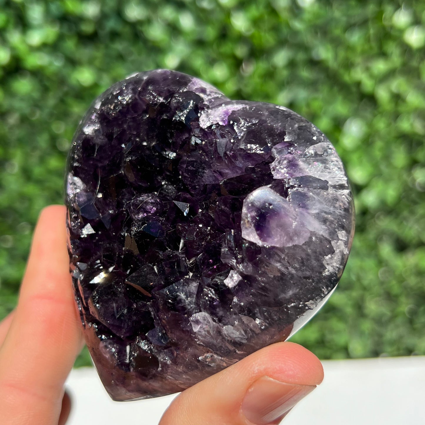 High Grade Amethyst Druzy Heart