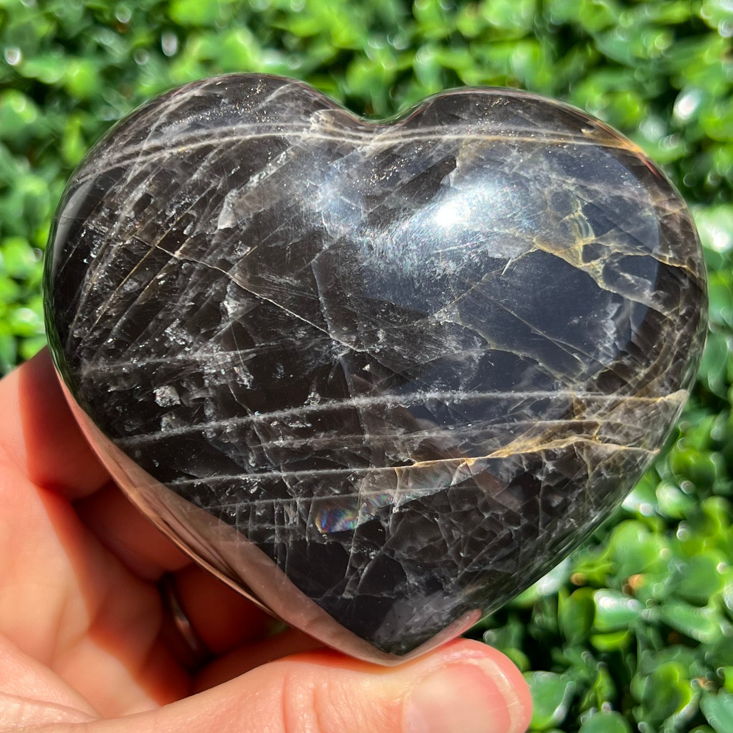 Black Moonstone Heart