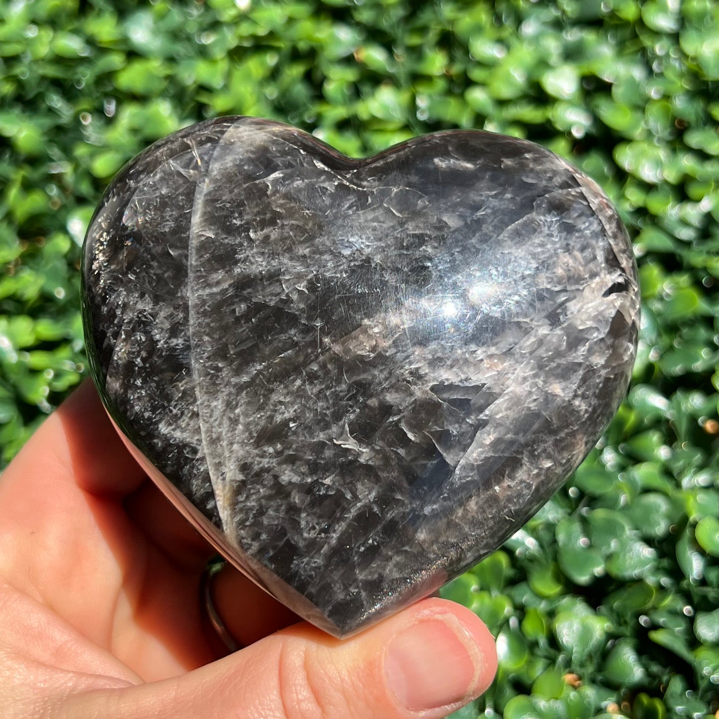 Black Moonstone Heart