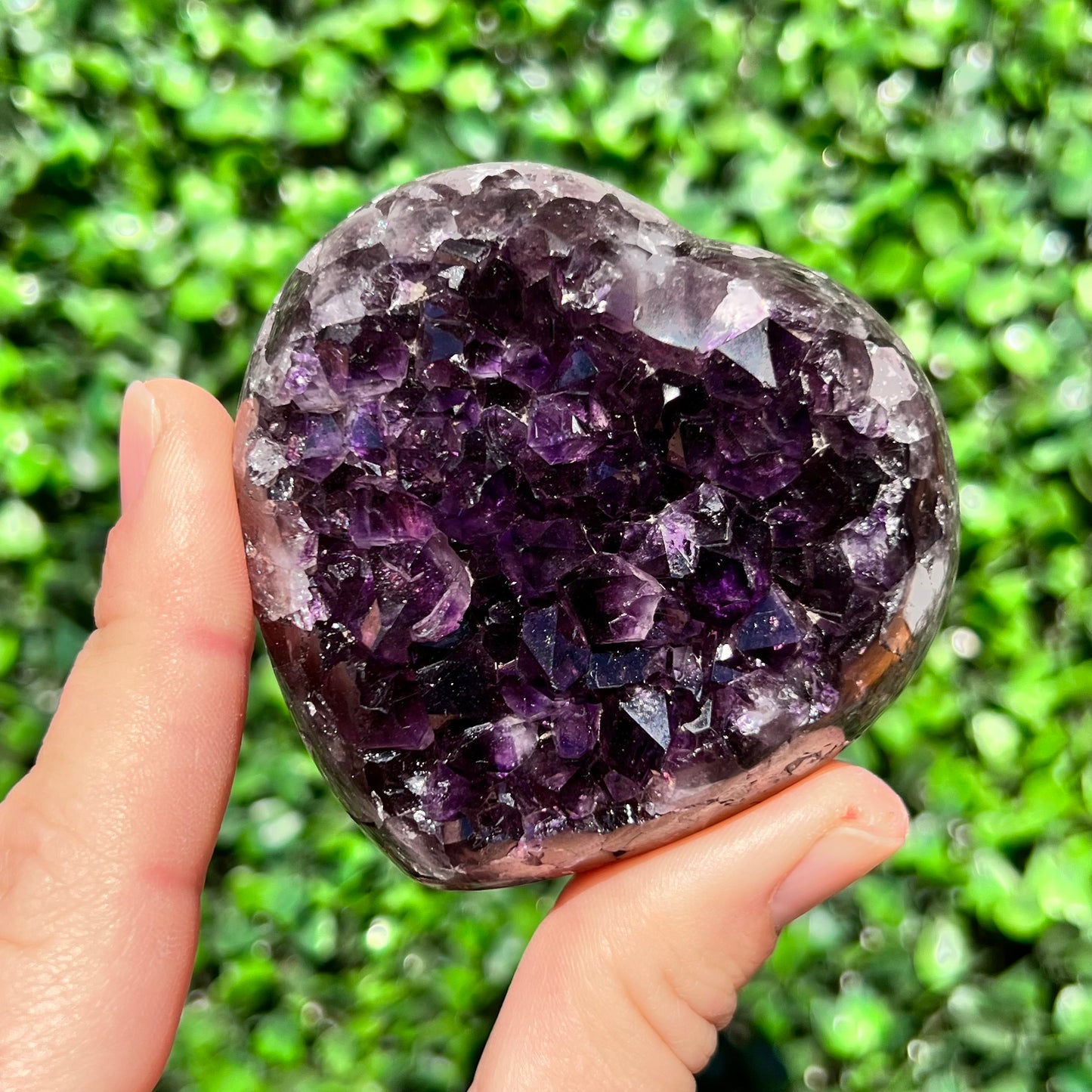 High Grade Amethyst Druzy Heart