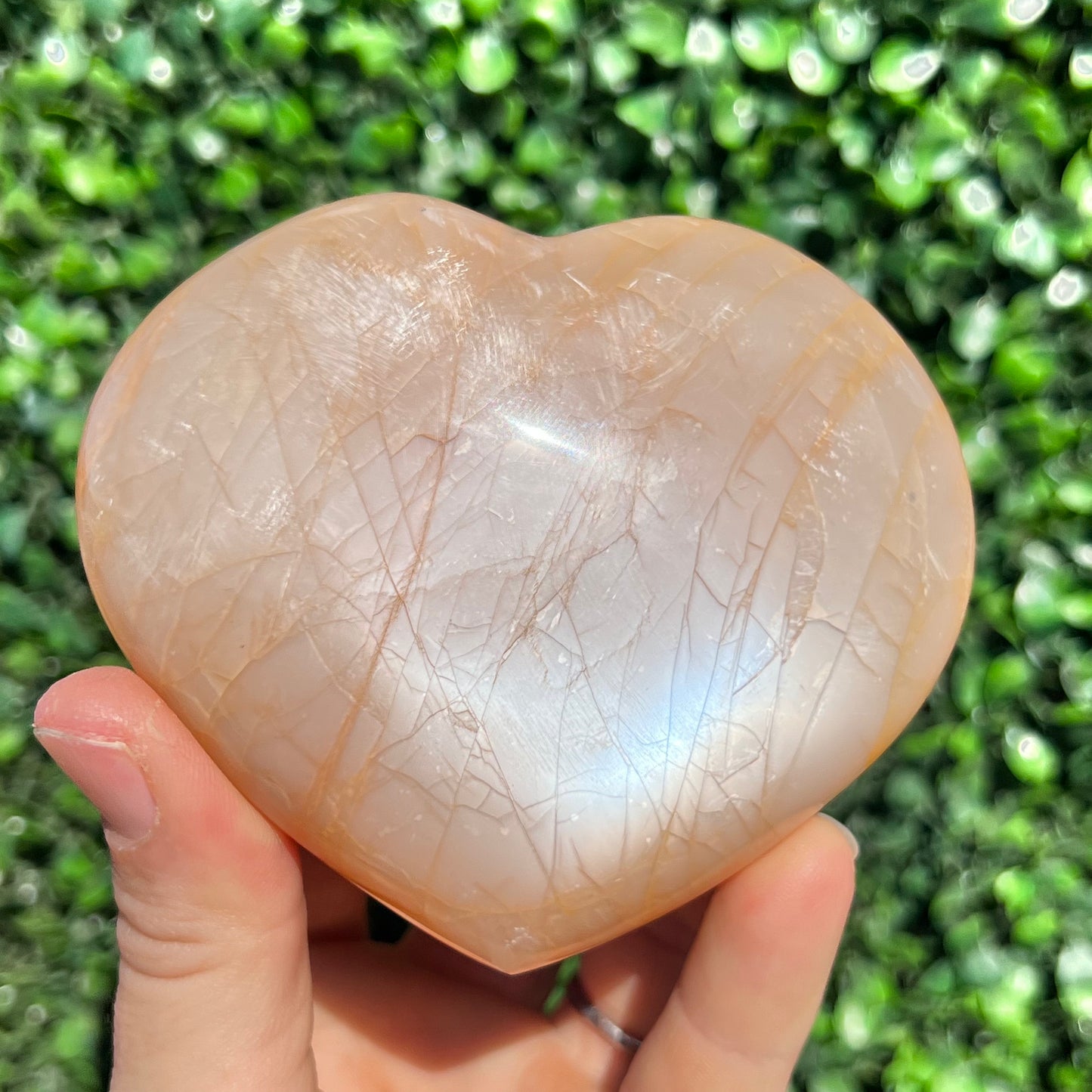 Peach Moonstone Heart