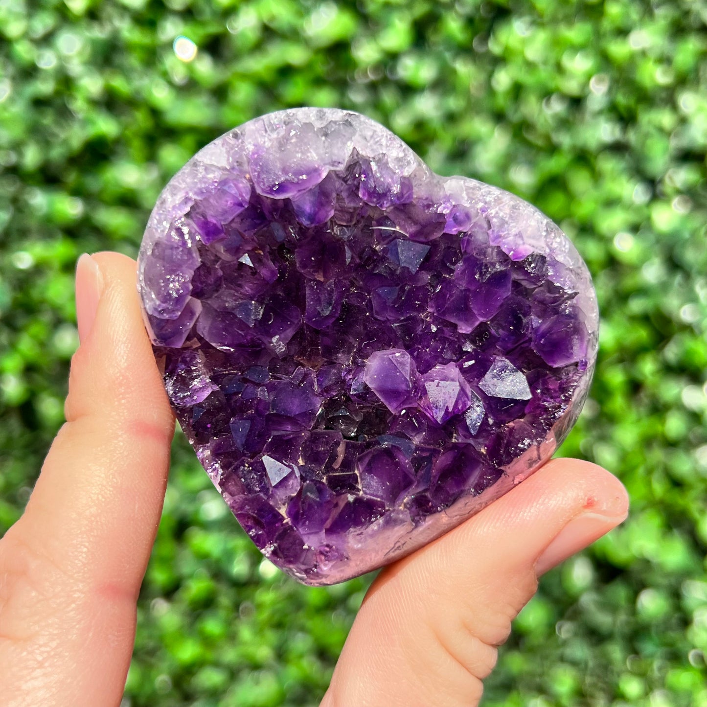 High Grade Amethyst Druzy Heart