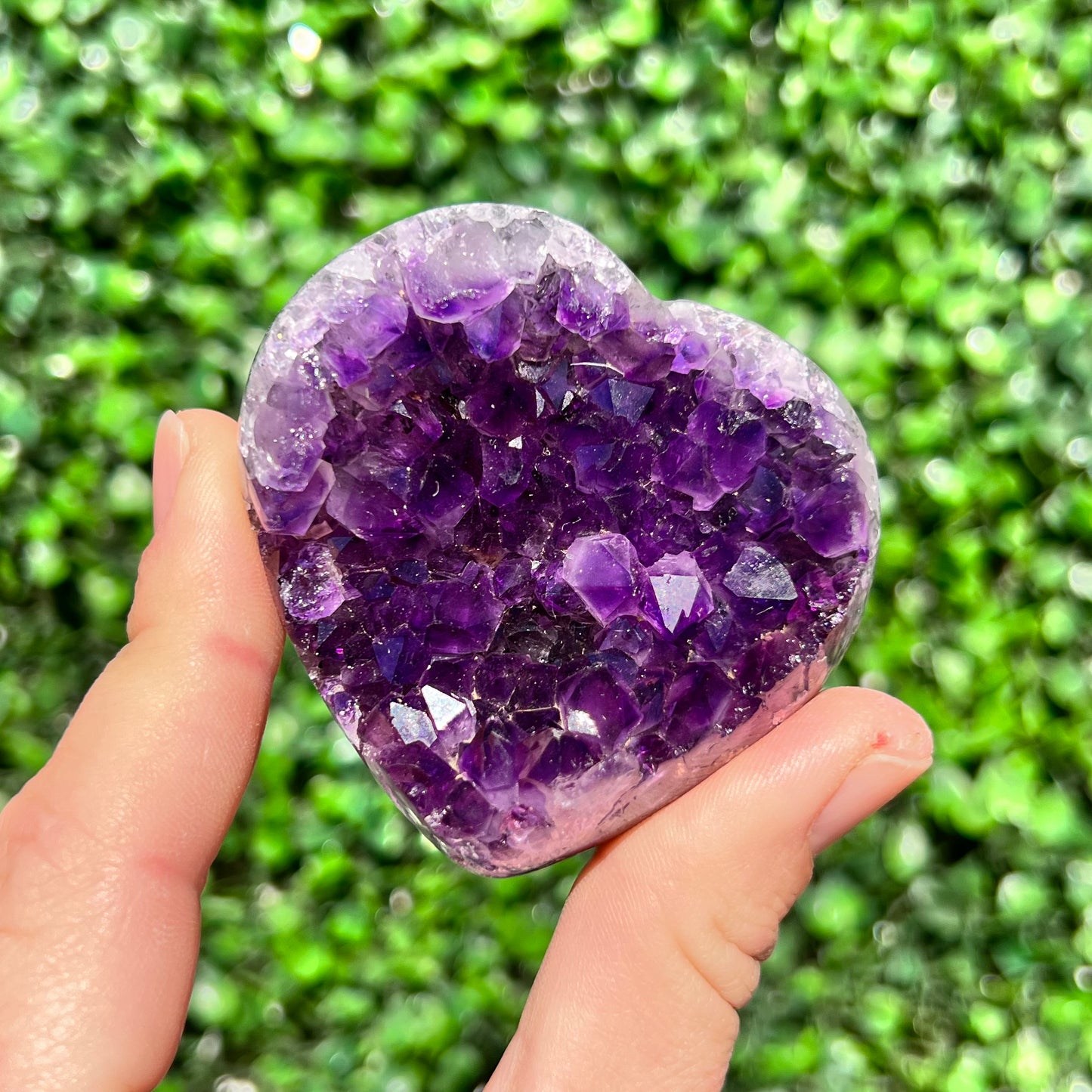 High Grade Amethyst Druzy Heart