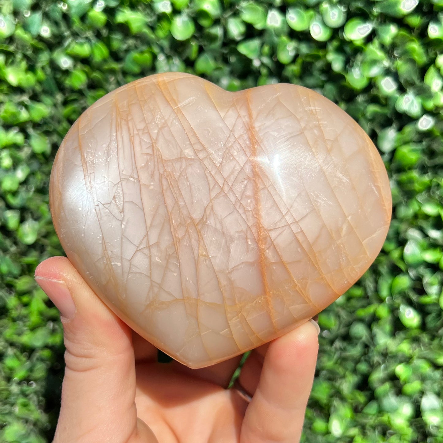 Peach Moonstone Heart