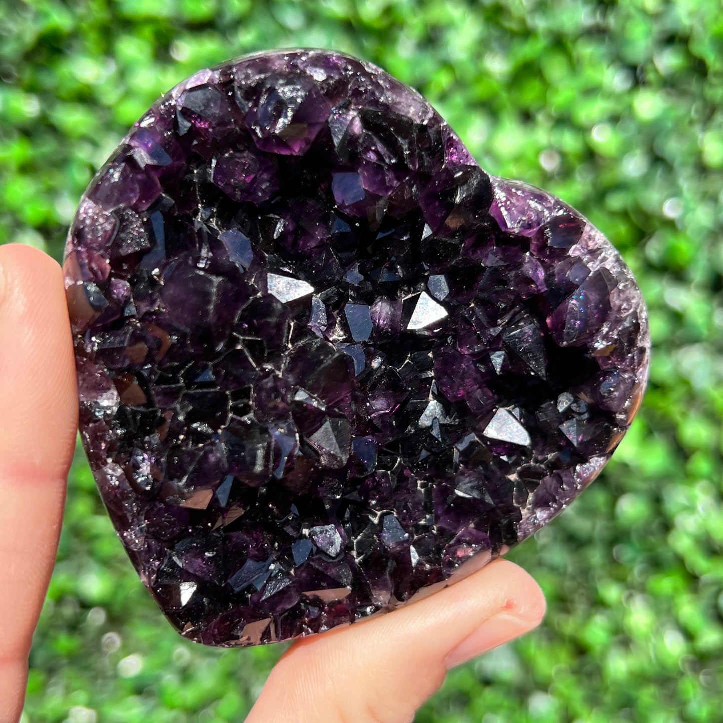High Grade Amethyst Druzy Heart