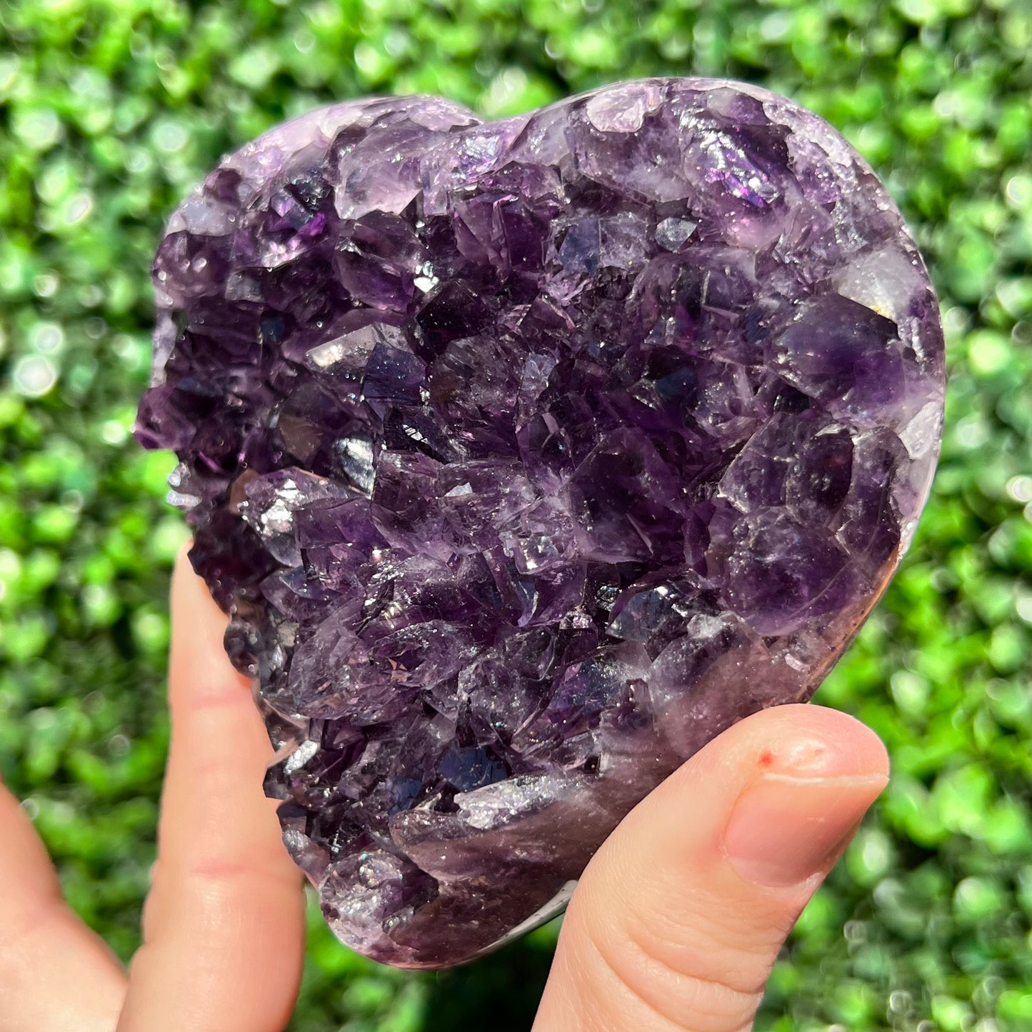 High Grade Amethyst Druzy Heart