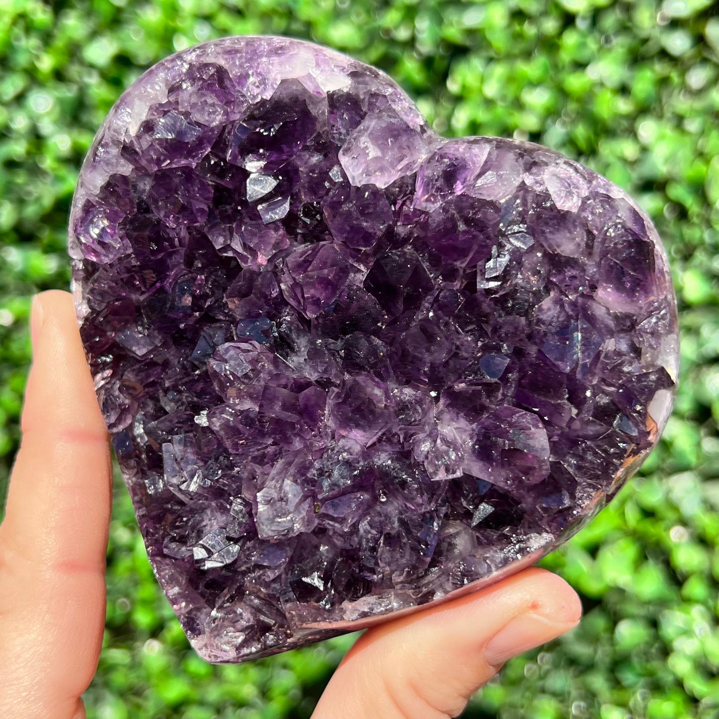High Grade Amethyst Druzy Heart