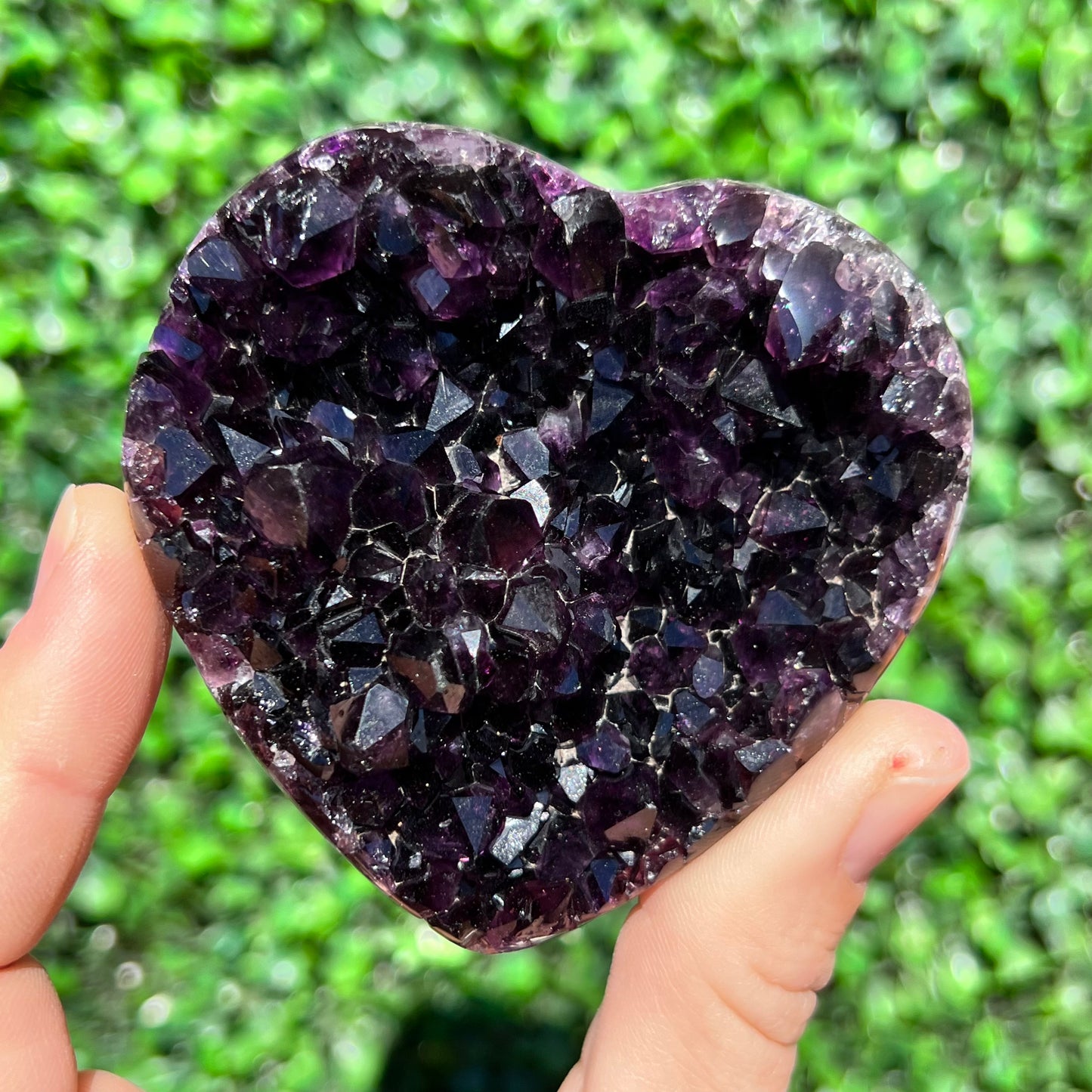 High Grade Amethyst Druzy Heart