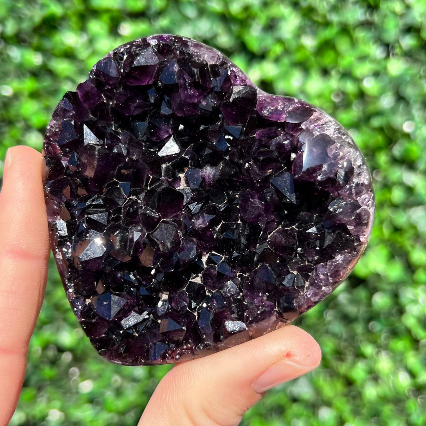 High Grade Amethyst Druzy Heart