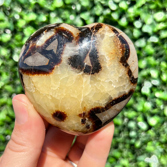 Septarian Yellow Calcite Heart