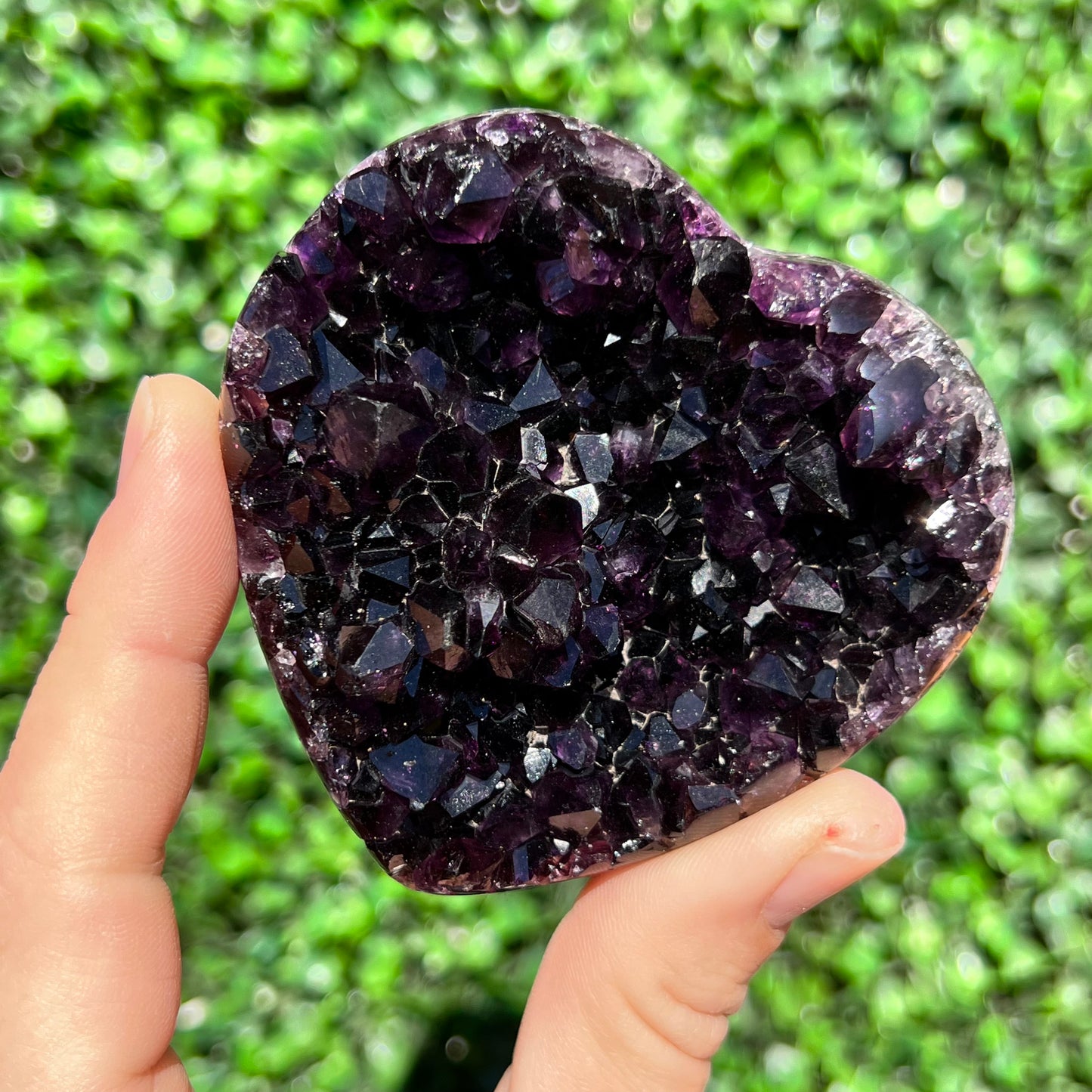 High Grade Amethyst Druzy Heart