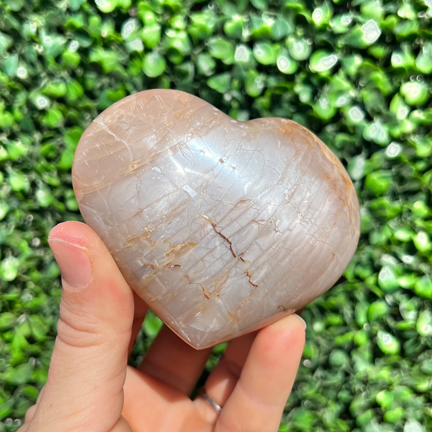 Peach Moonstone Heart