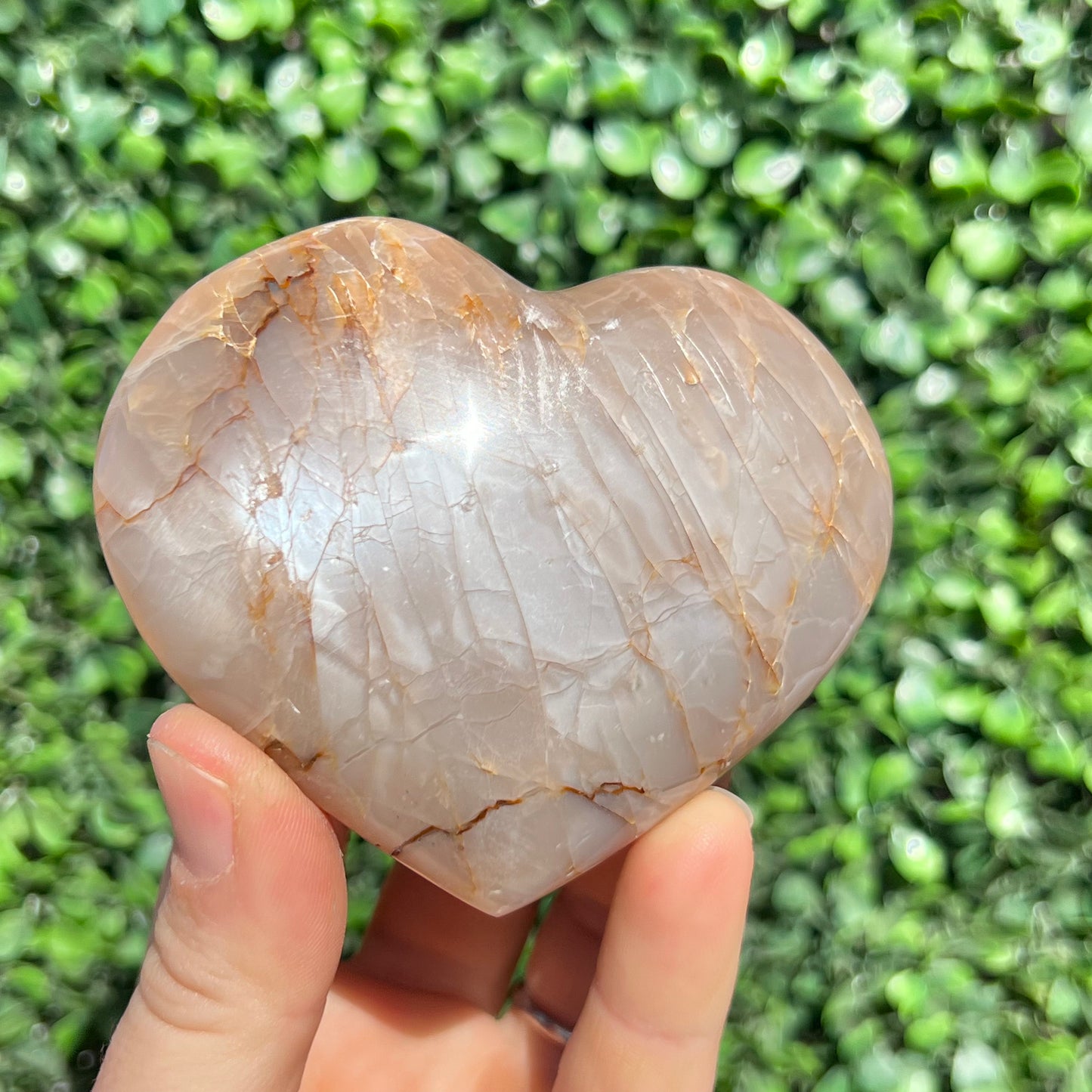 Peach Moonstone Heart