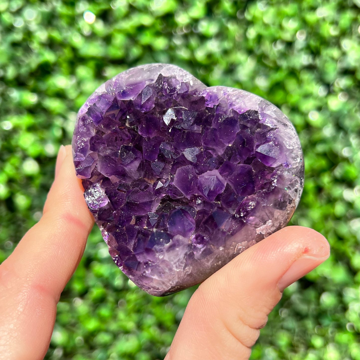 High Grade Amethyst Druzy Heart