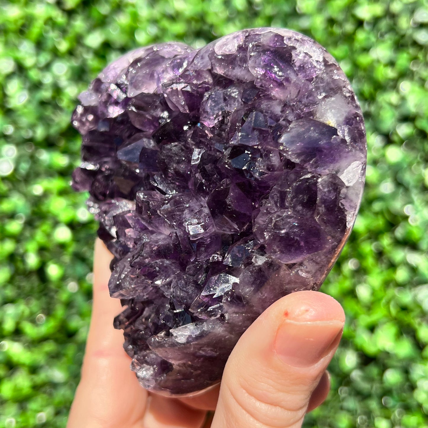 High Grade Amethyst Druzy Heart