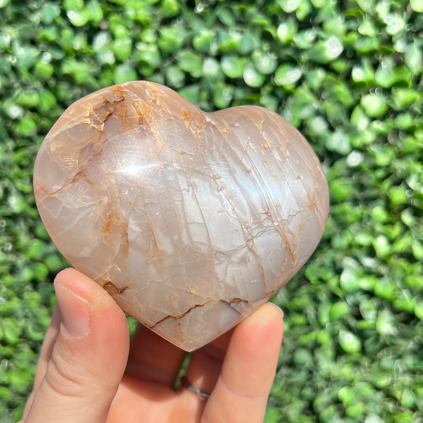 Peach Moonstone Heart