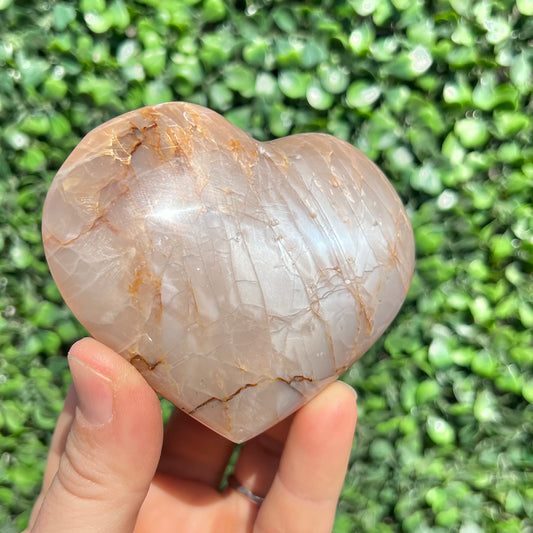 Peach Moonstone Heart