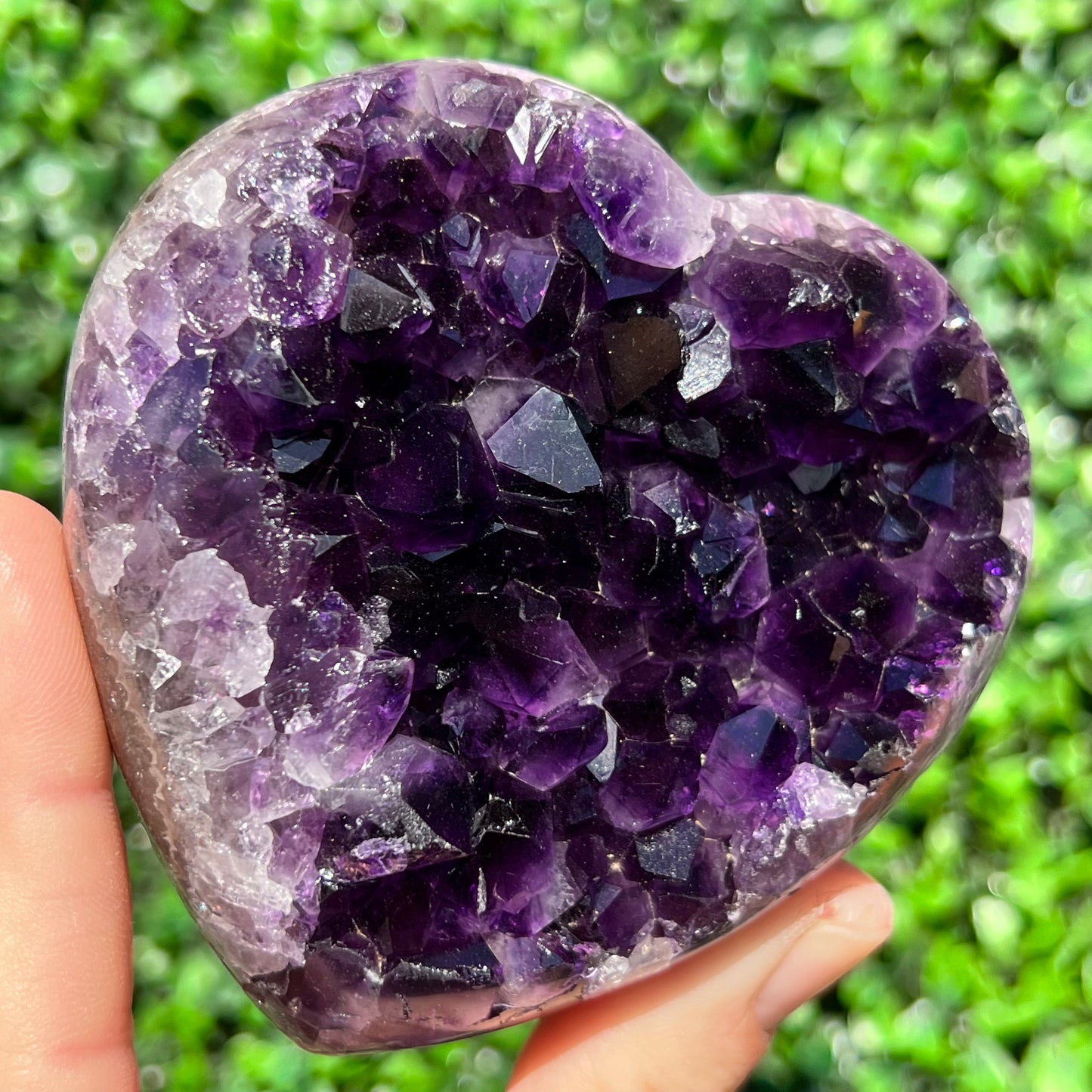 High Grade Amethyst Druzy Heart