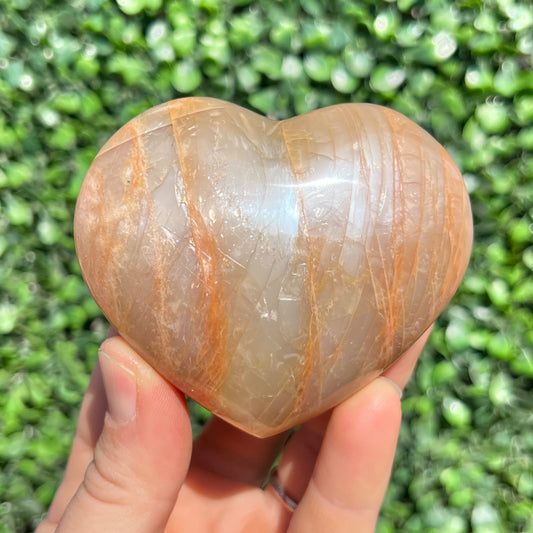 Peach Moonstone Heart