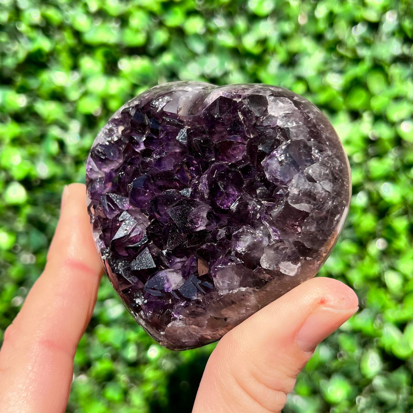 High Grade Amethyst Druzy Heart