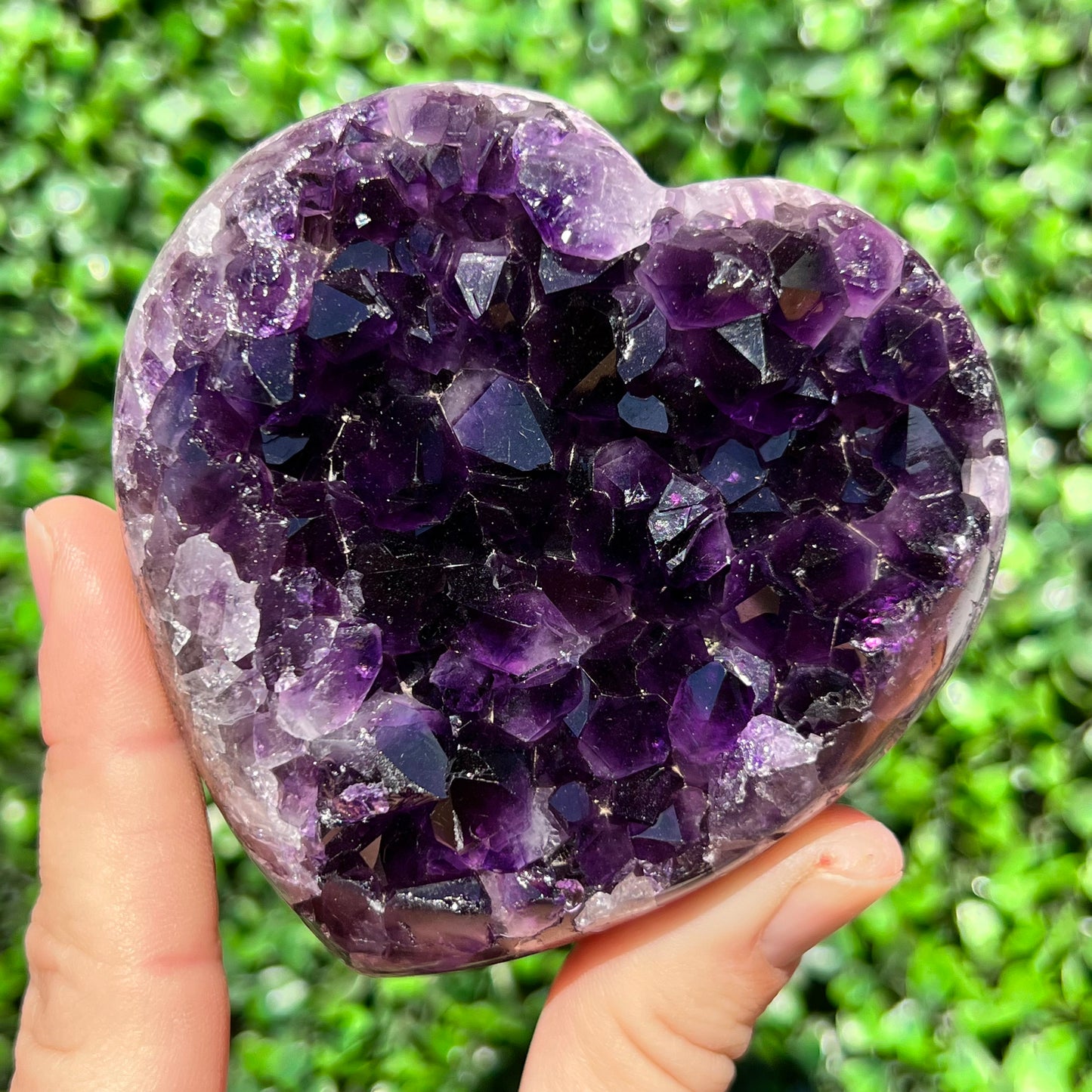 High Grade Amethyst Druzy Heart