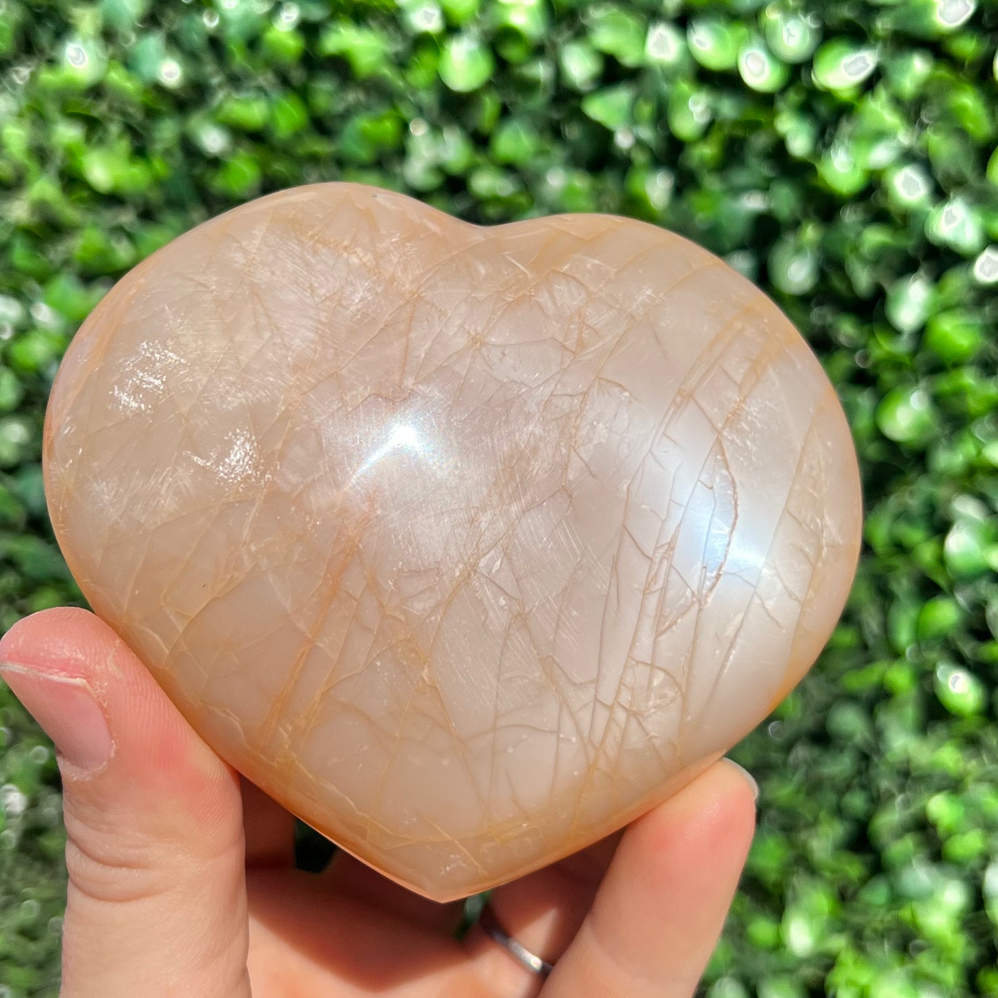 Peach Moonstone Heart