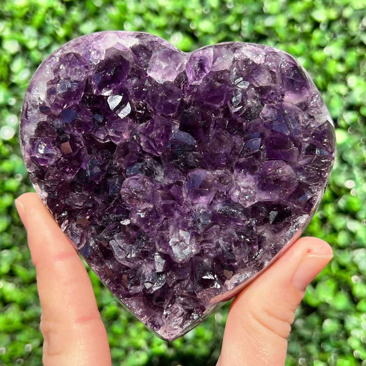 High Grade Amethyst Druzy Heart