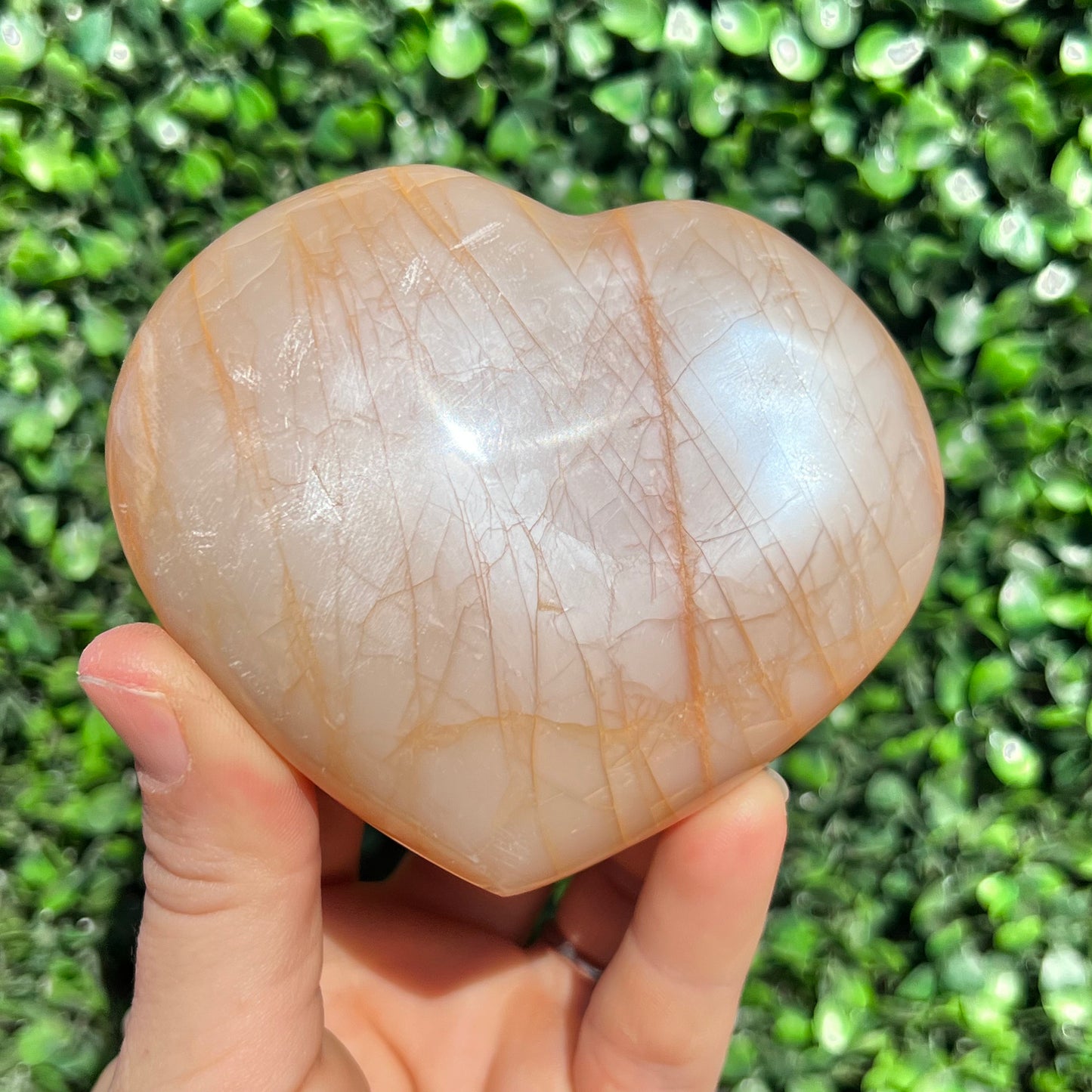 Peach Moonstone Heart